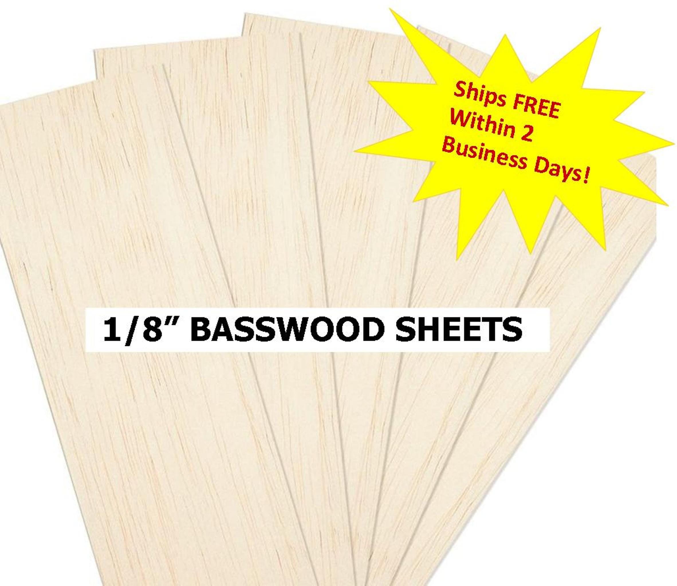 12 Pcs Basswood Sheets 3mm 1/8 x 12 x 18 Plywood Board Craft Wood Thin  Wood Sheets for DIY Arts Crafts Woodworking Scroll Sawing Projects Painting