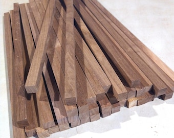 40 BLACK WALNUT 1/2" x 1/2" x 16" Square Wood Dowels. Kiln Dry, Sanded Smooth, No Knots, No Cracks.