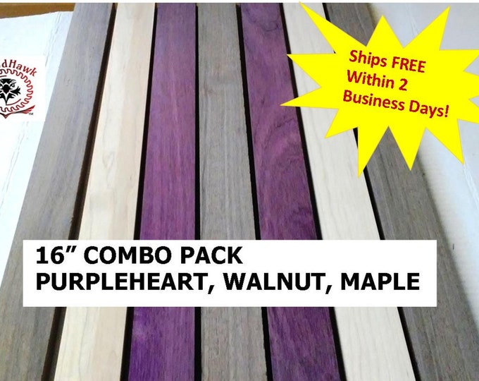 Exotic Wood Craft Pack 12 Boards, Six 6 Varieties, All 3 X 12 X 7/8