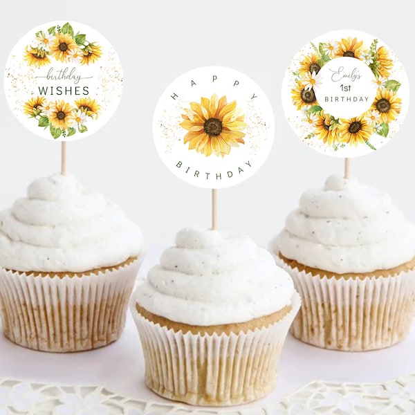 Sunflower Cupcake Etsy