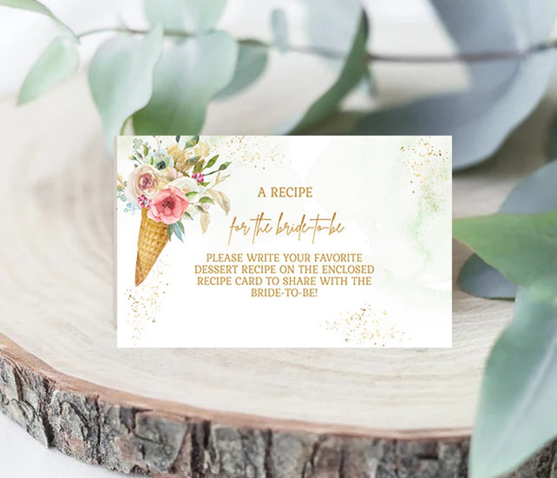 She's Been Scooped up Bridal Shower Invitation Recipe Etsy