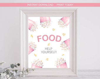 Popcorn-Schild für Babyparty/Geburtstag – Sofort-Download – Druckbares Schild (rtp)