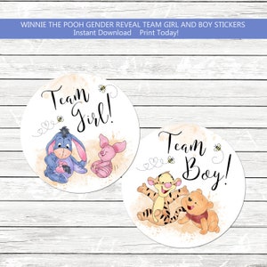 Winnie Puuh Team Boy Team Girl Gender Reveal Aufkleber Was wird unsere Hunny Bee Gender Reveal A Little Hunny SOFORTIGER DOWNLOAD DRUCKBAR hp