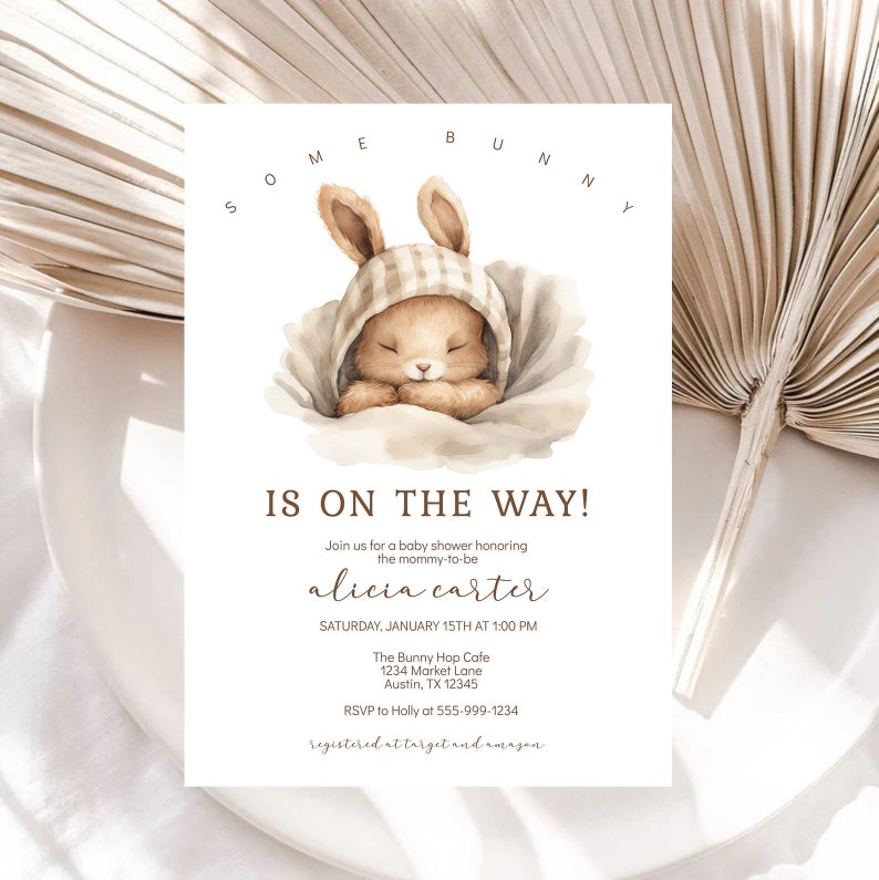 Bunny Baby Shower Invitation Template: Editable Printable (Instant Download) image 5
