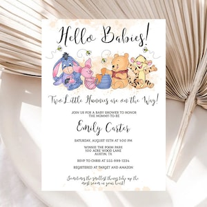 Winnie The Pooh Baby Shower Invites - D290 - Baby Printables