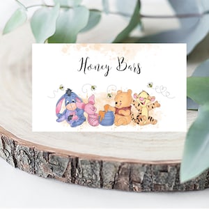 Winnie the Pooh Food Tent Template Food Buffet Place Card A Little Hunny Shower Winnie Pooh Event EDITABLE INSTANT DOWNLOAD Printable hp