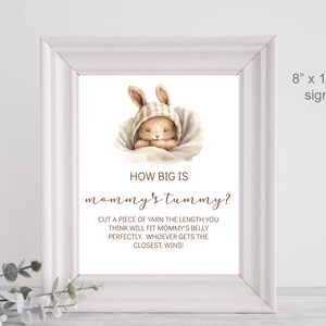 How Big is Mommy&#39;s Belly Game Some Bunny is on the Way Baby Shower Game A Little Bunny Baby Shower Game INSTANT DOWNLOAD Printable Game sb