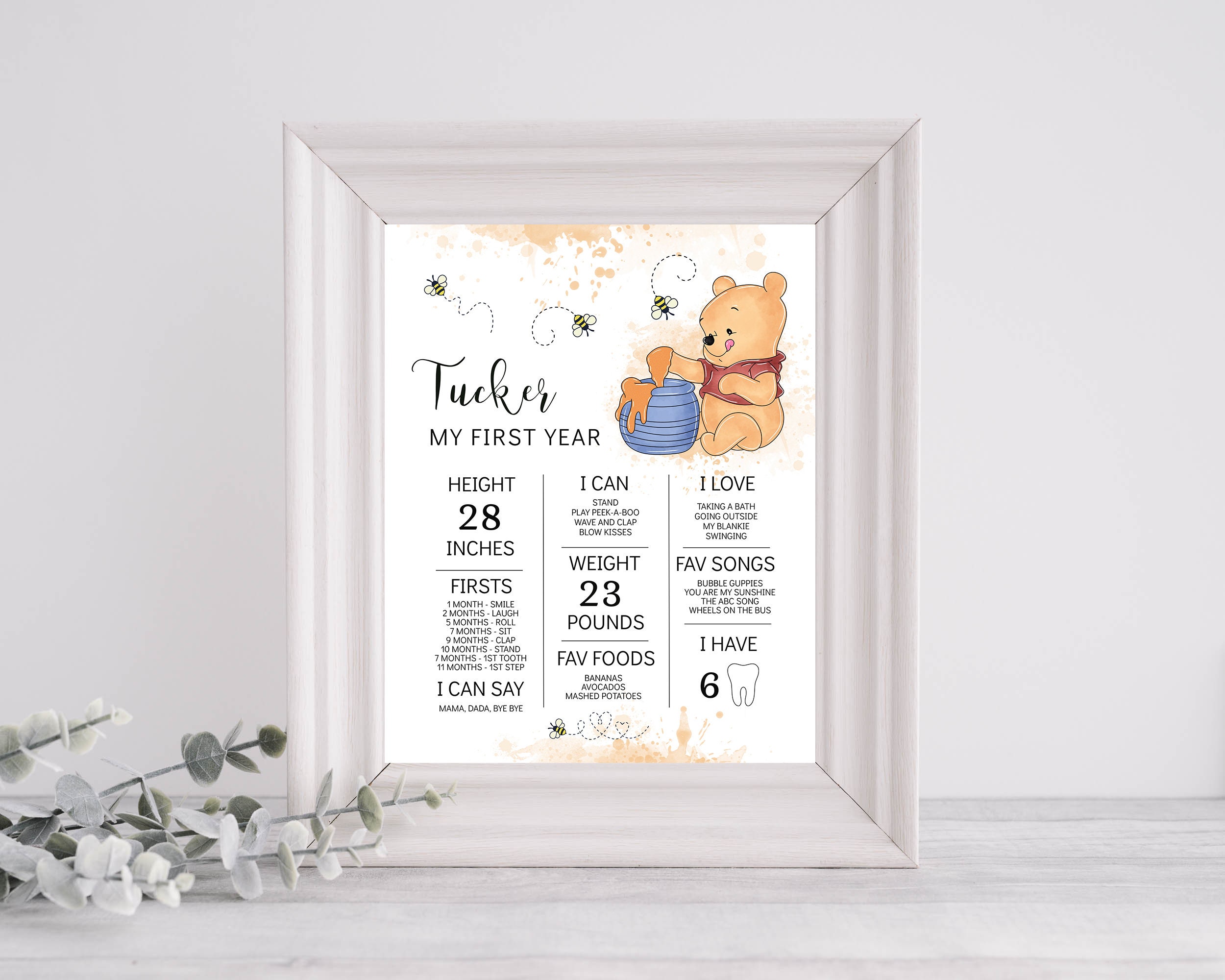 Winnie the Pooh Milestone Birthday Sign & Poster Our Little - Etsy