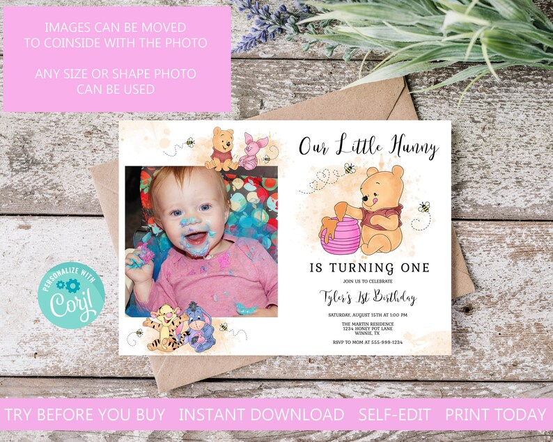 thumbnail image 2 of Our Little Hunny Bear Is ONE! / Birthday "Our Little Hunny Bear Is ONE 2 of 9
