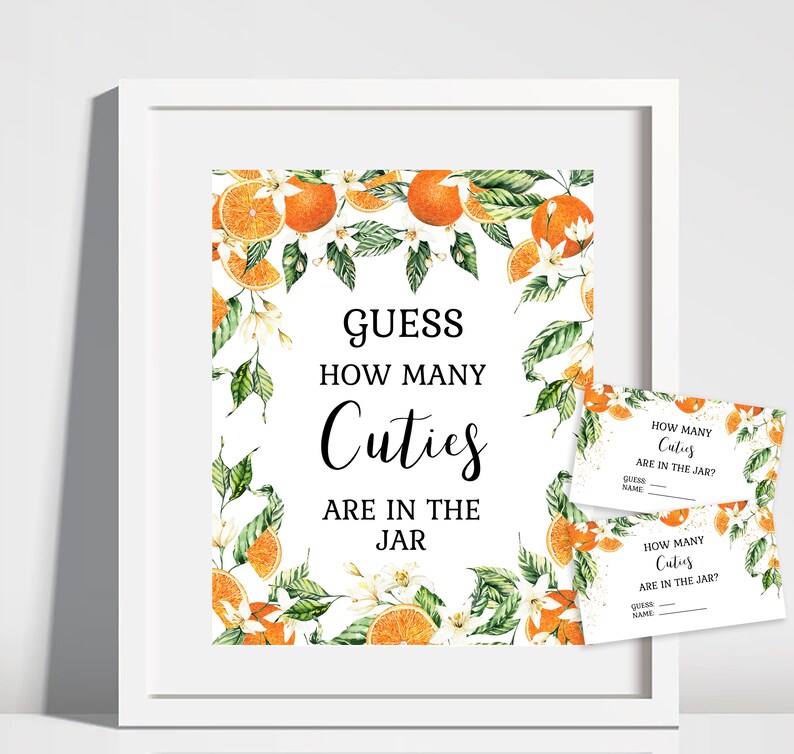 A Little Cutie Guess How Many Cuties Are in the Jar 8 X Etsy