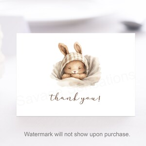Some Bunny is on the Way Baby Shower Thank You Card Template Bunny ...