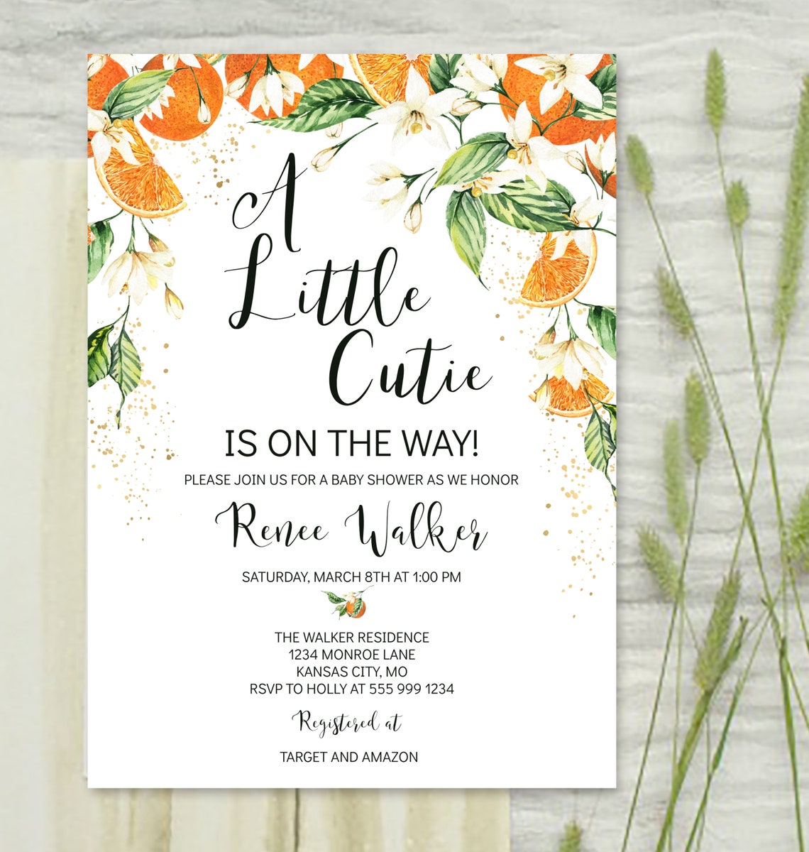 A Little Cutie is on the Way Baby Shower Invitation Template Etsy