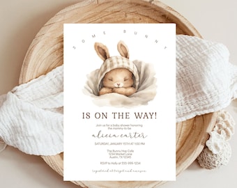Bunny Baby Shower Invitation Template: Editable Printable (Instant Download)