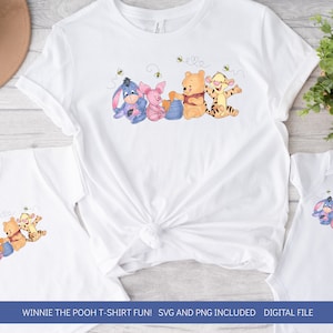 Winnie de Poeh en vrienden digitaal beeld SVG en png digitaal bestand T-shirt afbeelding draagtas afbeelding Winnie de Poeh evenement Instant Download hp