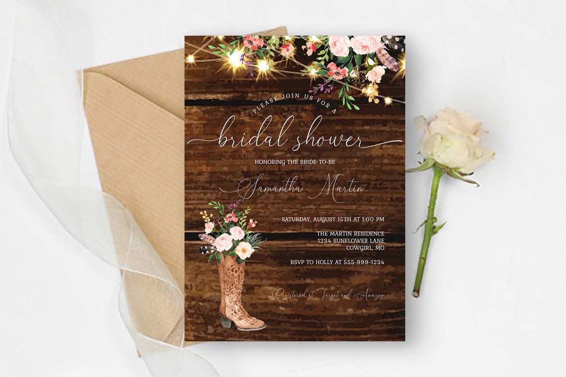 Rustic Welcome to Bridal Shower Sign Template Cowgirl Bridal - Etsy
