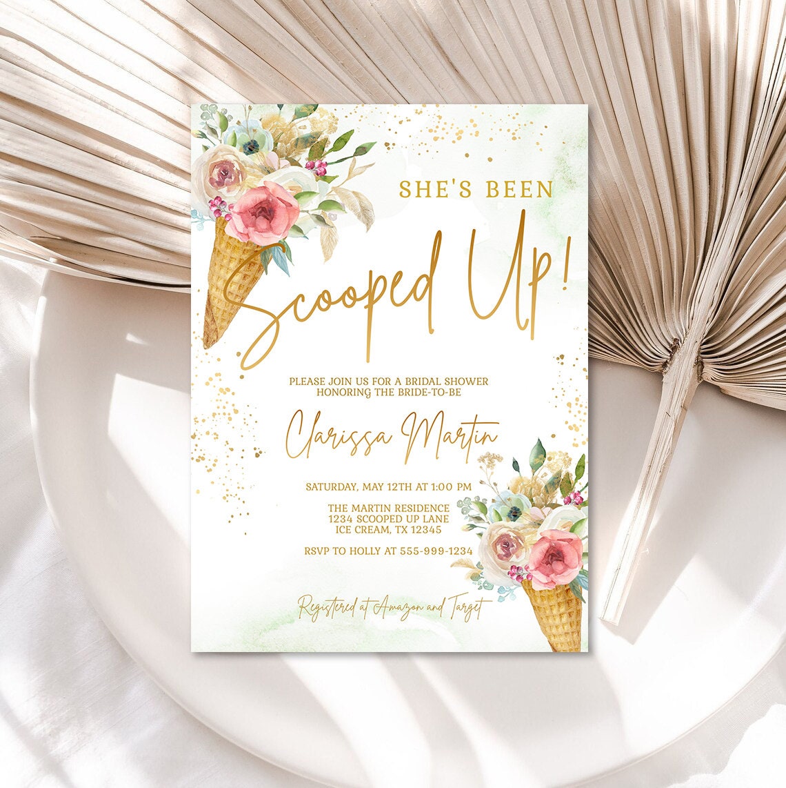 She's Been Scooped up Bridal Shower Invitation Template Etsy