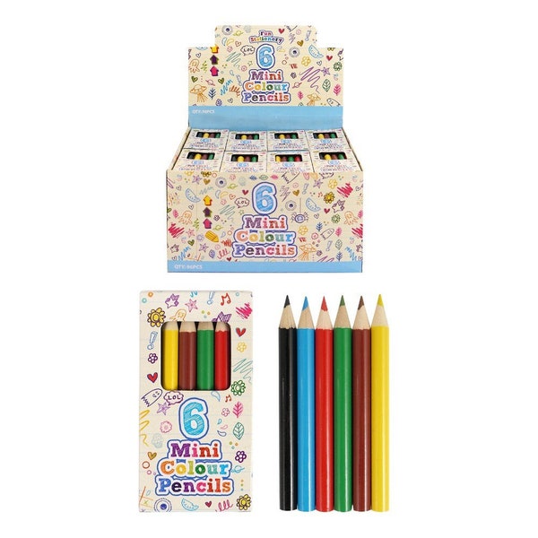 6 mini colouring pencils