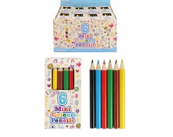 6 mini lápices de colores