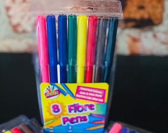 8er Pack Ausmalstift - Faserfarbe in Stiften