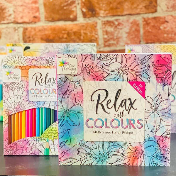 Relax colouring pencils colouring book… Floral, Animal or Patterns - Colouring Set | Gift ideas | Colouring set