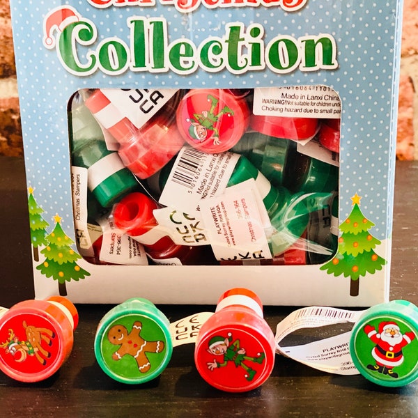 4x Christmas Ink Stampers | Xmas party favours | Christmas stocking fillers