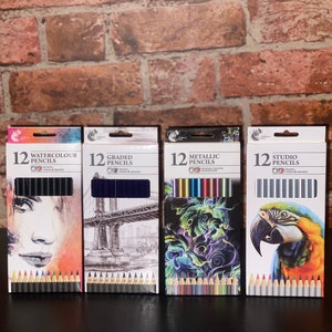 X4 Artist Pencils: 1 Watercolour Pencils, 1 Graded Pencils, 1 Studio  Pencils and 1 Metallic Pencils Special Offer 