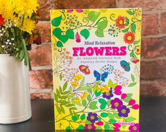 Flower colouring book - For adults