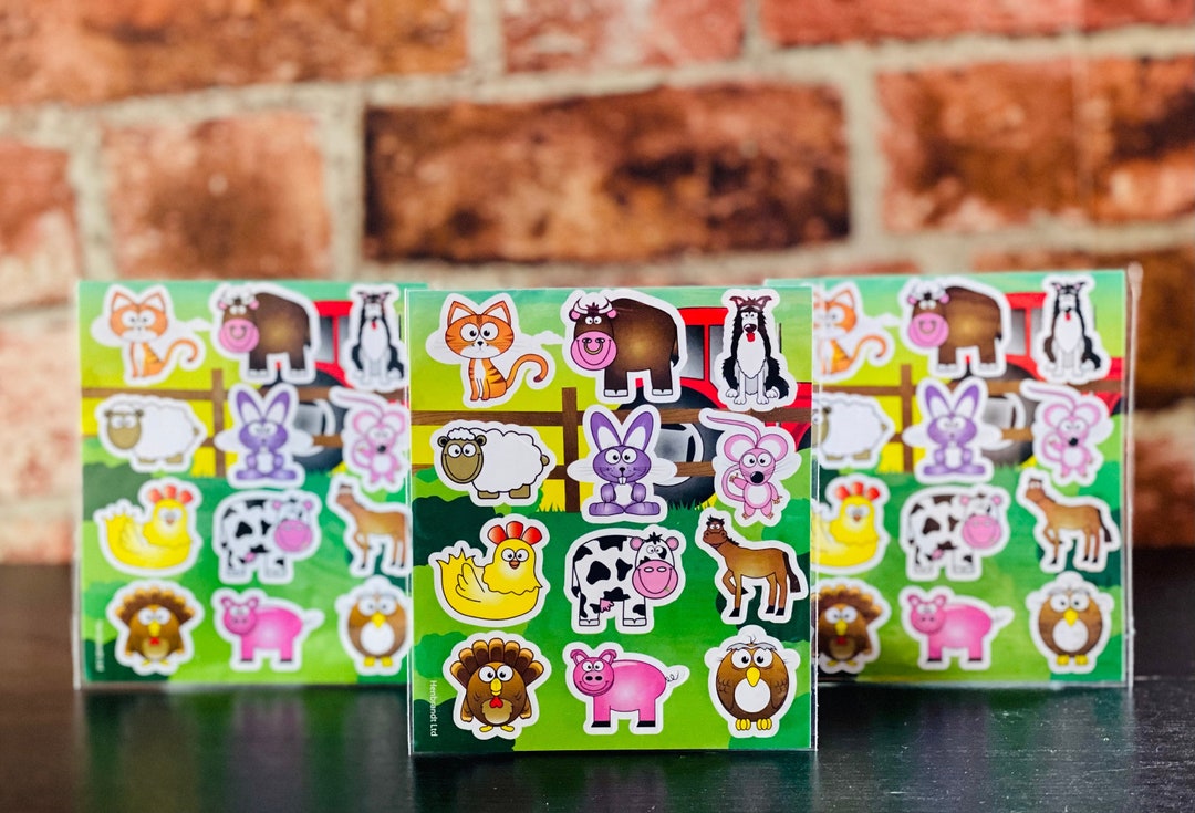 Farm Animal Sticker Sheets Party Bag Filler Farm Themed Party Giveaways Goodie Bag Birthday