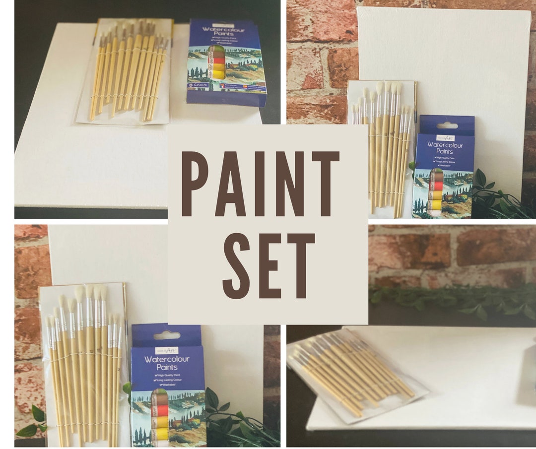 Paint Set Including Canvas Board Paint Brushes and Etsy