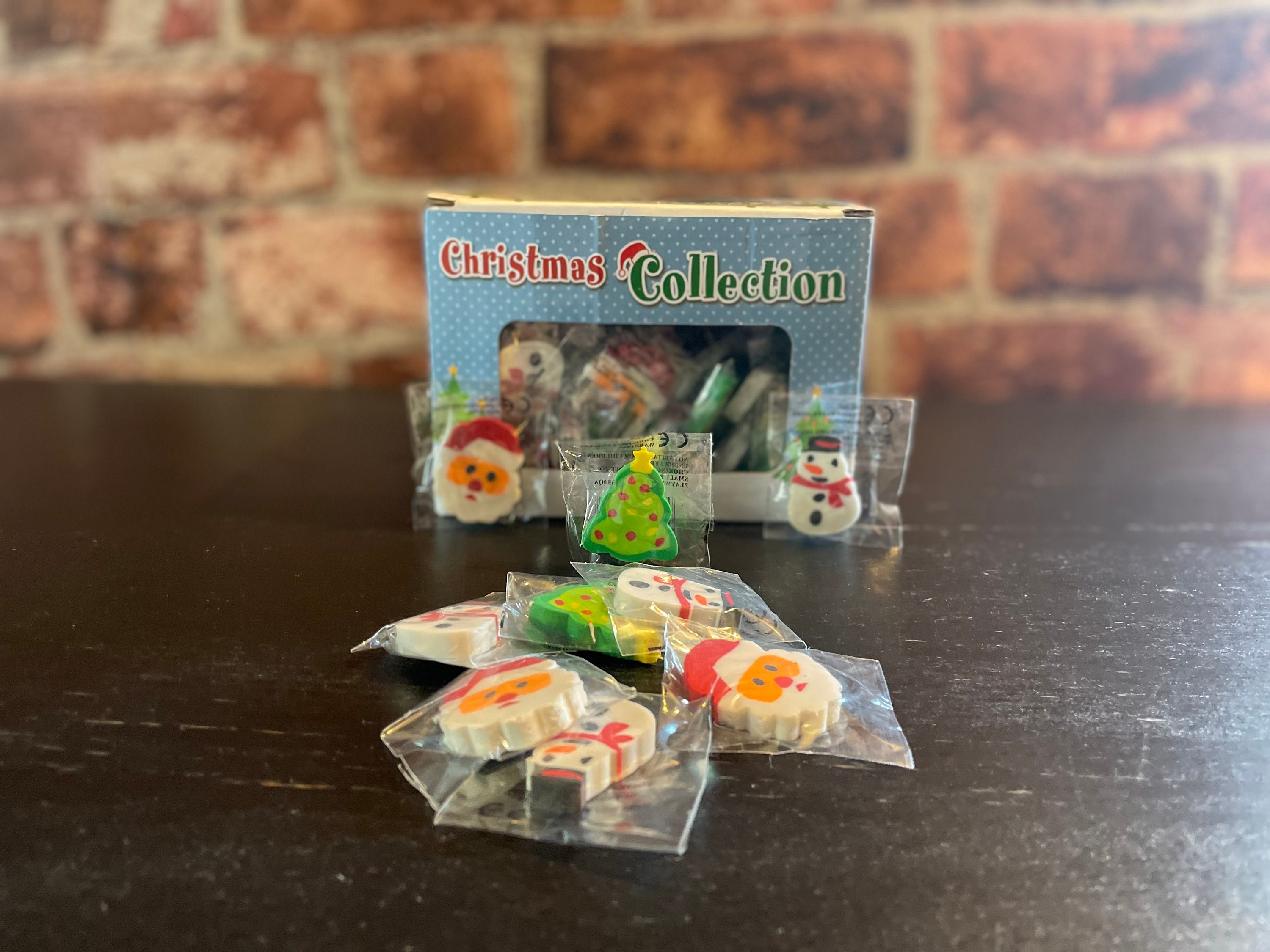 Christmas Erasers Xmas Rubbers Father Christmas Etsy UK