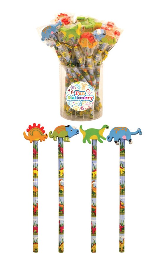 Dinosaur Pencils With Eraser Tops 4 Assorted Designs Party - Etsy