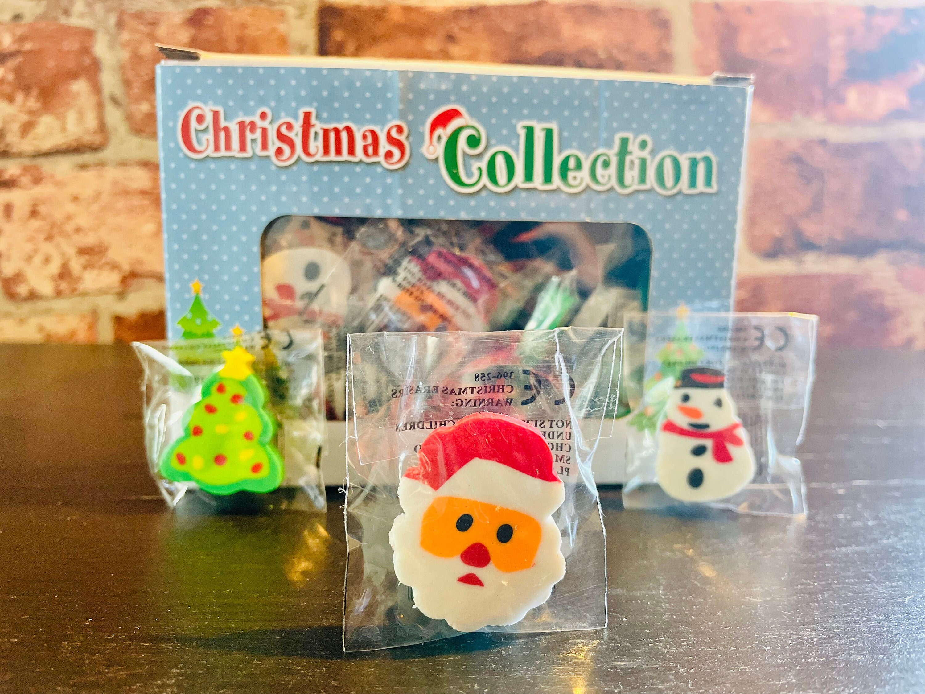 Snowman & Christmas Tree Erasers
