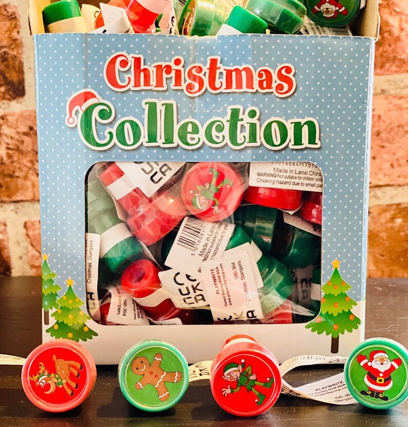 4x Christmas Ink Stampers Xmas party favours Christmas stocking fillers image 3
