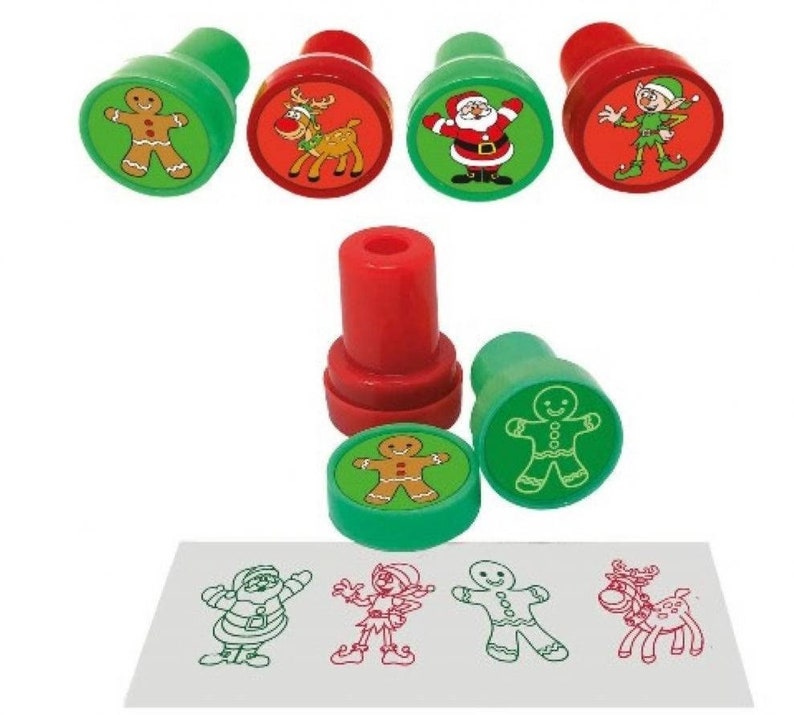 4x Christmas Ink Stampers Xmas party favours Christmas stocking fillers image 2