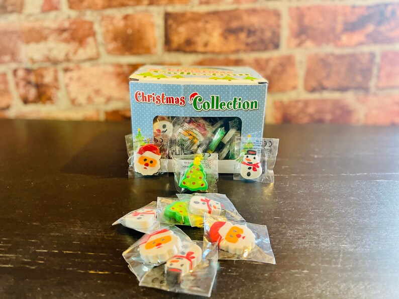 Tinc christmas erasers