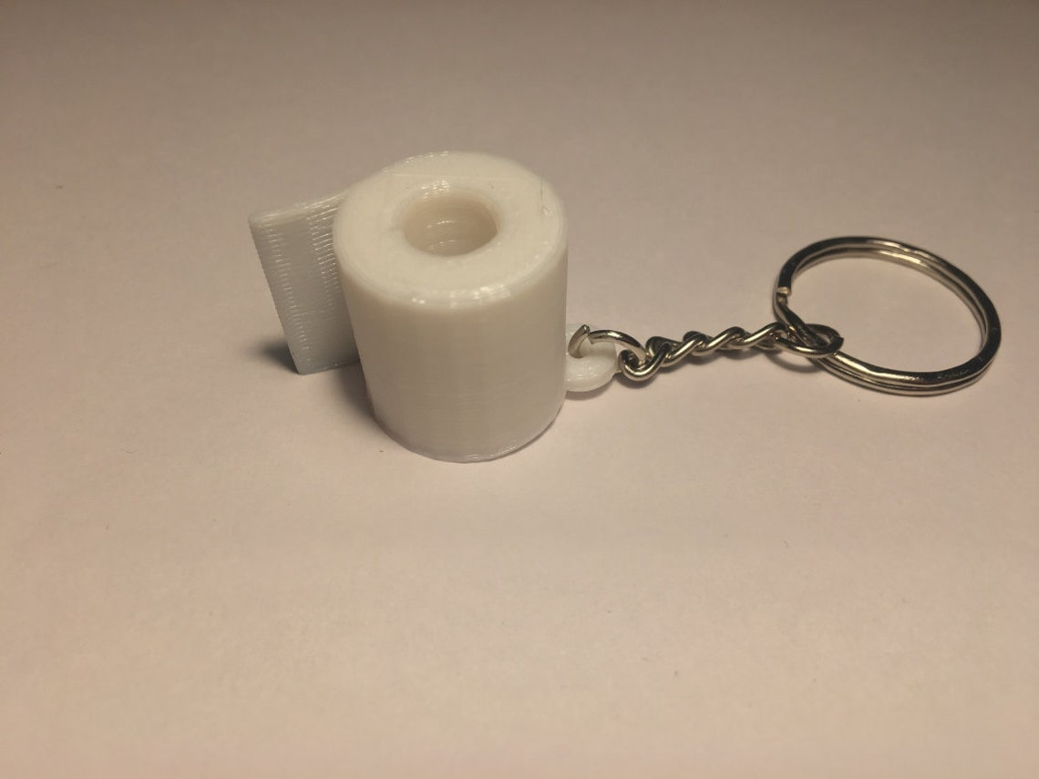 Toilet roll / Toilet paper keyring keychain funny joke Etsy