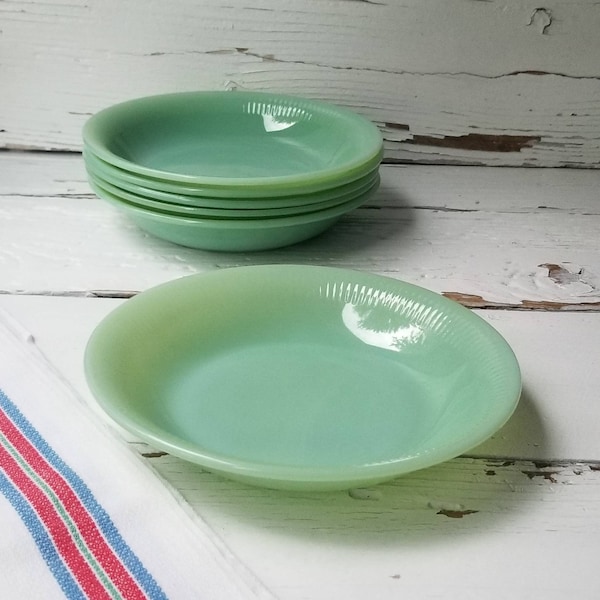 Jadeite Fire King Soup Bowl - Vintage Jane Ray Jadeite Soup Bowl Plate - Collectible Jadite - 7 5/8" Jadeite Soup Plate - 6 AVAILABLE