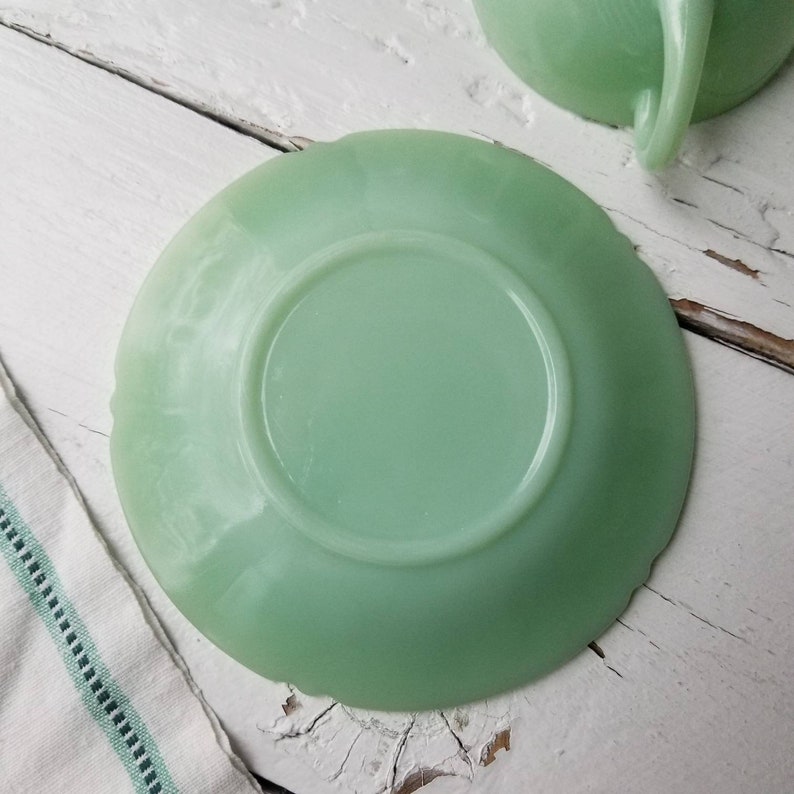RARE Jadeite Sheaves of Wheat Fire King Cup & Saucer Set Etsy