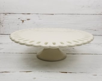 White Ceramic Cake Stand or Cake Server or Ribbon - PS Portmeirion Studio Valerie - Wedding Holiday Home - NEW - CHOICE - Only 3 Left