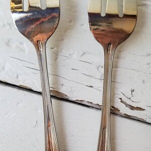 Cuisinart Serving Fork Or Spoon Beaded Stainless 18/10 Serving Utensils CUI8 Bead Handle Meat Fork & Pierced Slotted Spoon 4 Available image 3