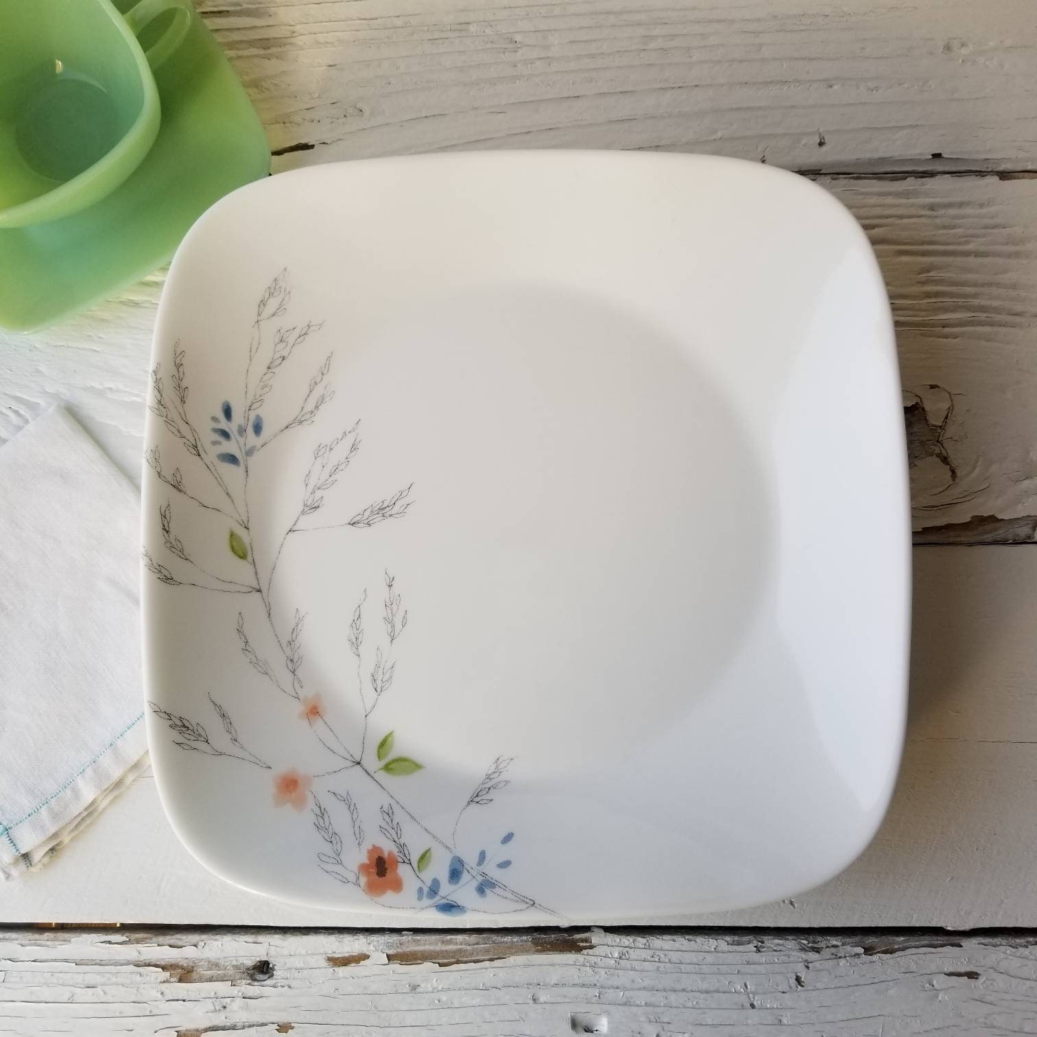 Corelle Boutique ADLYN Dinner or Salad Plate White Square Etsy