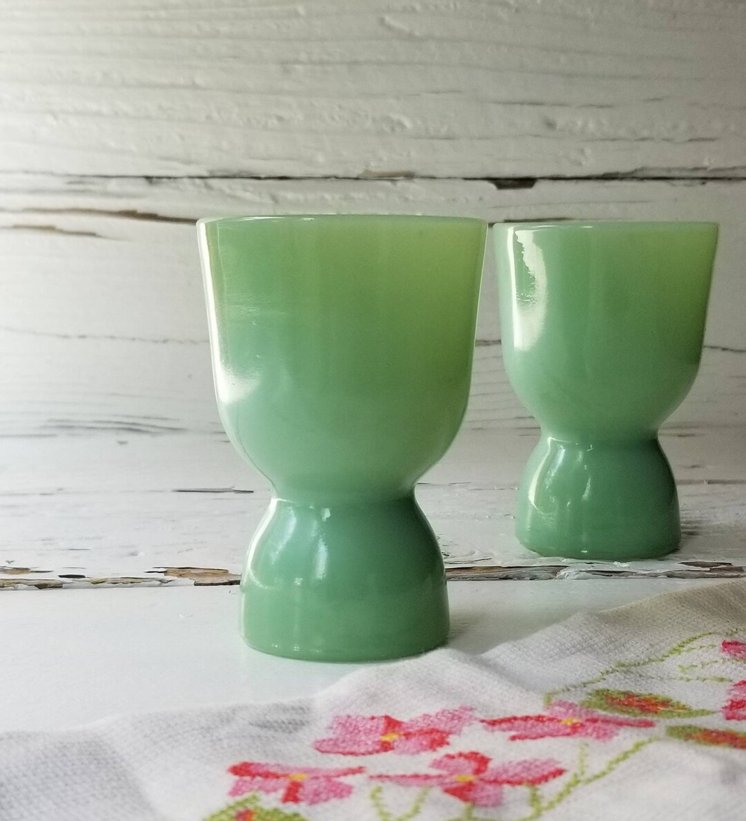 Vintage Jadeite Double Egg Cup Fire King Jadeite Breakfast Set Egg Cup Anchor Hocking 1700 Line