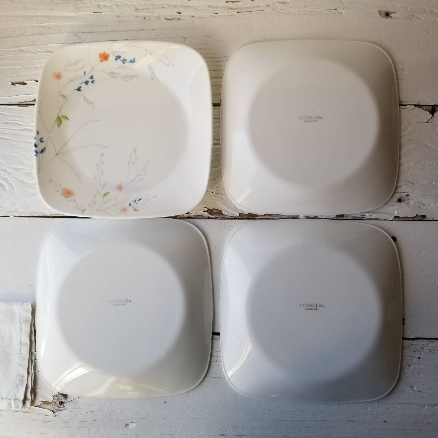 Corelle Boutique ADLYN Dinner or Salad Plate White Square Etsy