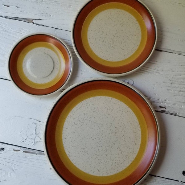 IMPERIAL By W Dalton Tangerine Stoneware Plates - TANGERINE P9261 Pattern - Japan Saucer, Salad or Dinner Stoneware Plate -3 Sizes Available