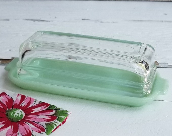 Jadeite Fire King Butter Dish & Lid 1/4 Pound Jadeite Butter Dish W