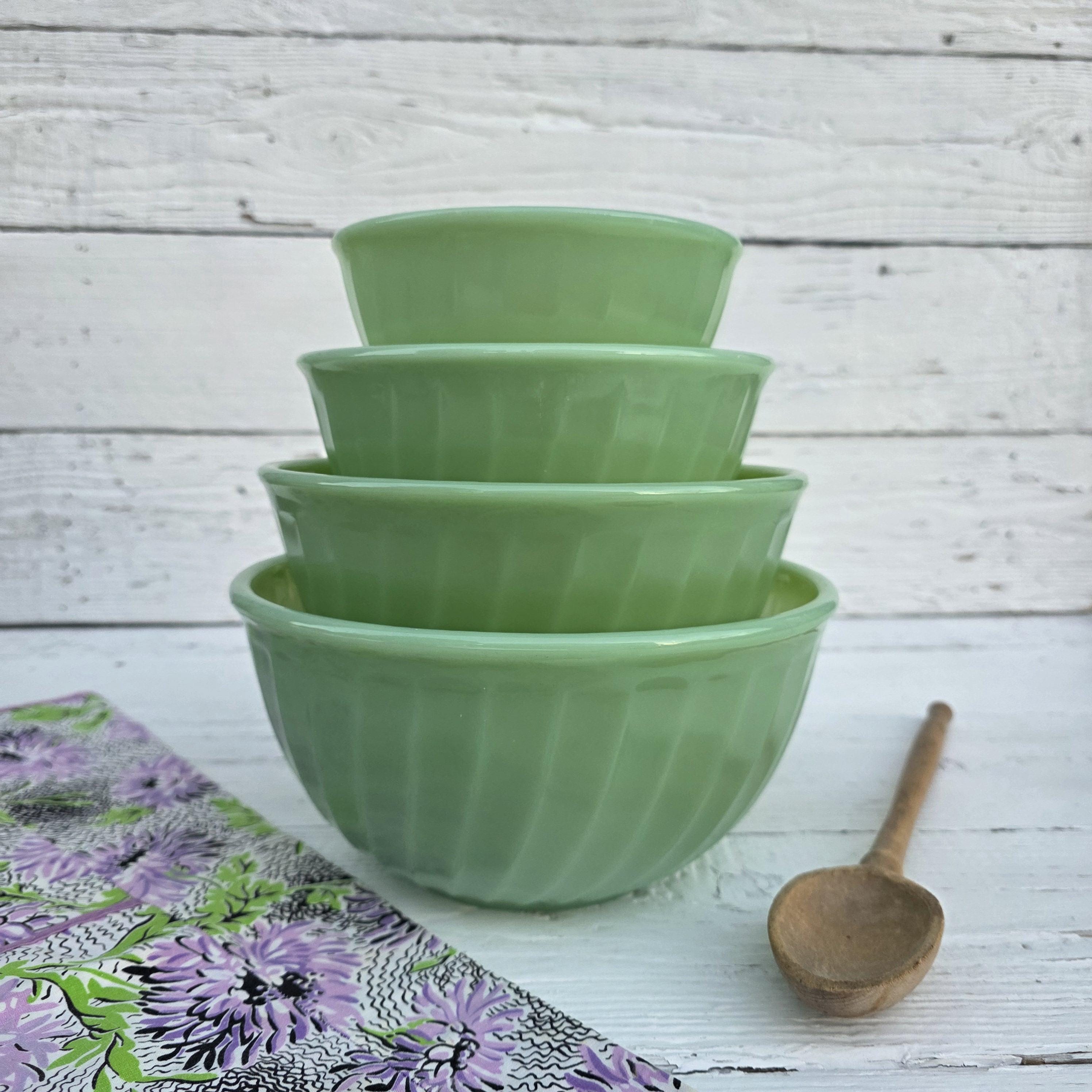 Fire King Jadeite Swirl Bowls - Etsy