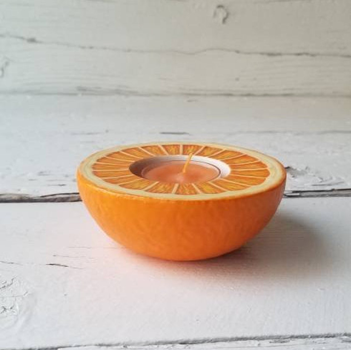 Partylite Orange Fruit Half Candle Holder Orange Fruit Etsy