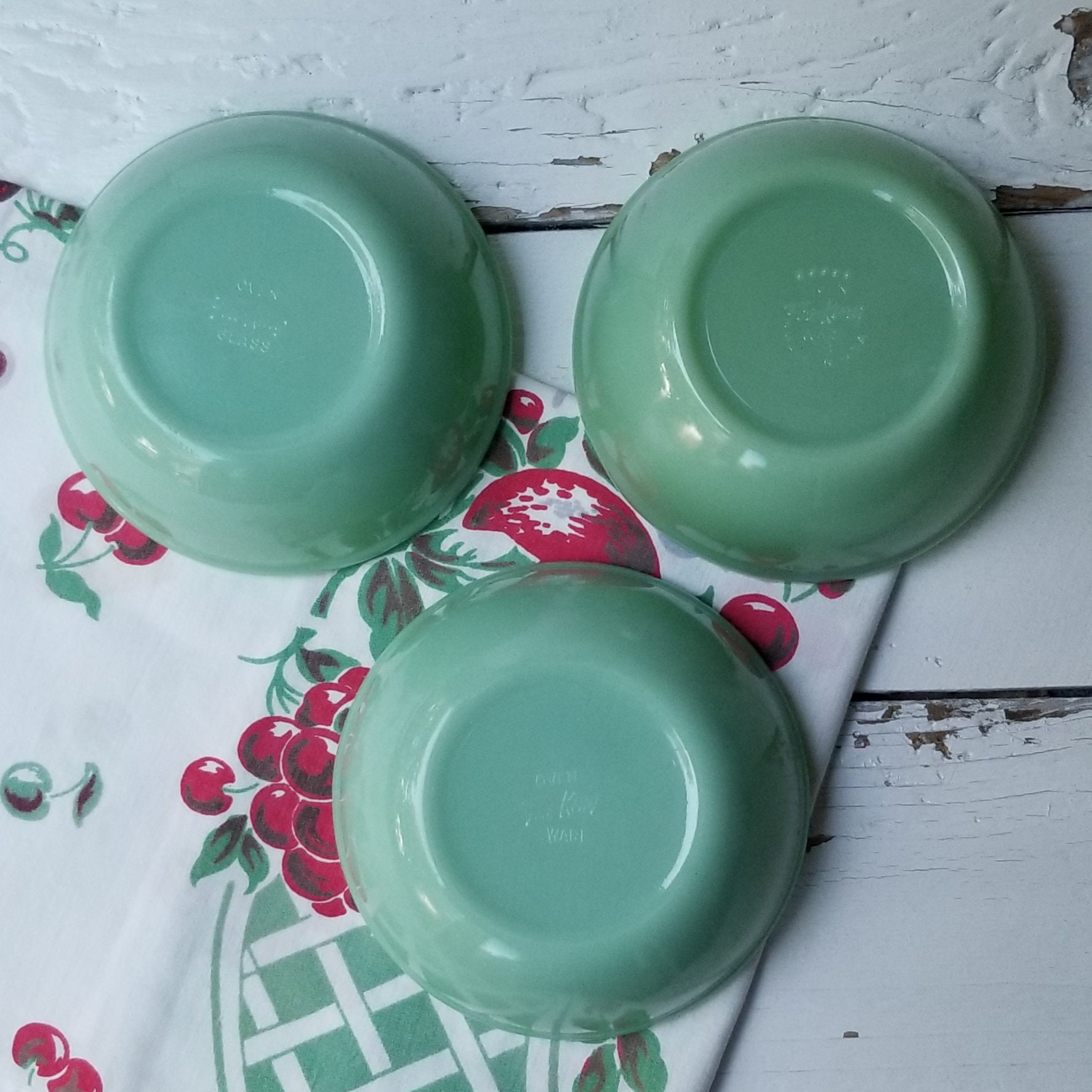 「かわいい～！」 Beaded G300 Ware Restaurant King Fire Jadeite Rim 15 - Bowl 洋楽