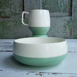 Vintage Vacron Vacuum Bowl or Cup - Bopp-Decker Plastics Inc - RARE Jadeite Mint Green Vacron Retro Dinnerware - CHOICE Bowl or Cup