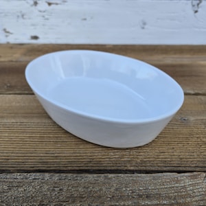Casablanca White Ceramic Bake Stoneware Baking Dish - Casablanca WSP Small Oval Baker - White Stoneware Baking Casserole Dish